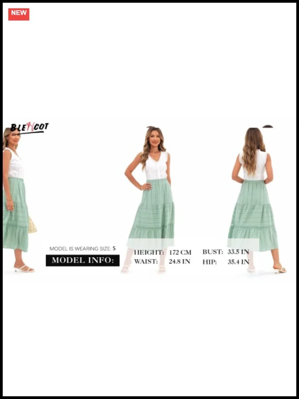 Boho Tiered High Waisted Cotton Maxi Skirt Flowy A-Line